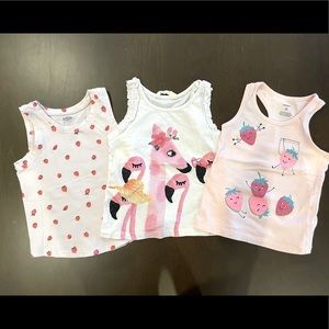 Three toddler 2T girls tank tops